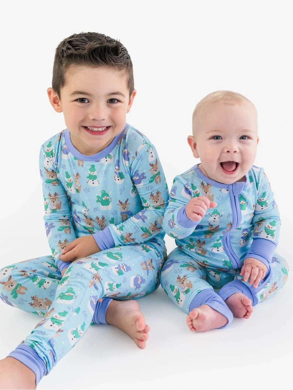 Ruggedbutts Softsnooze Winter Snowman Deer Holiday Convertible Romper